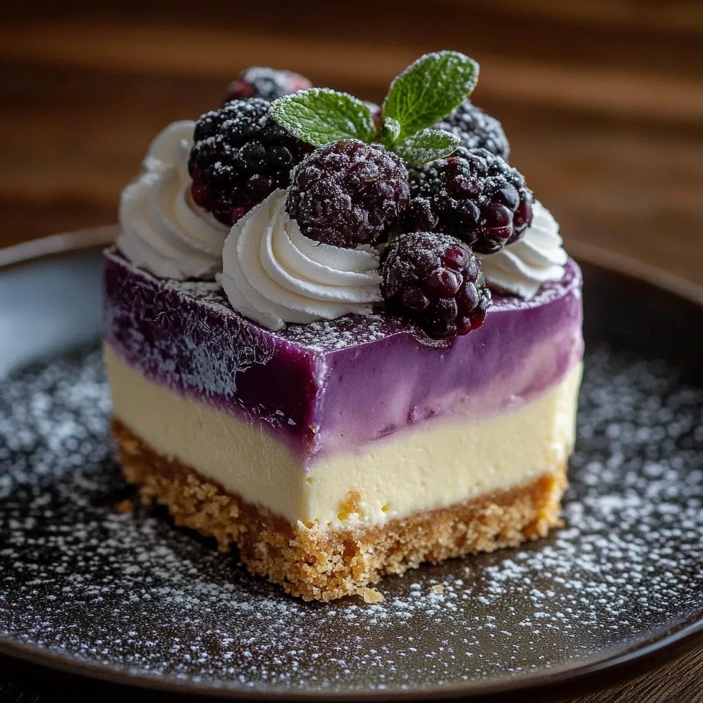 Himmlischer Blaubeer No-Bake Cheesecake