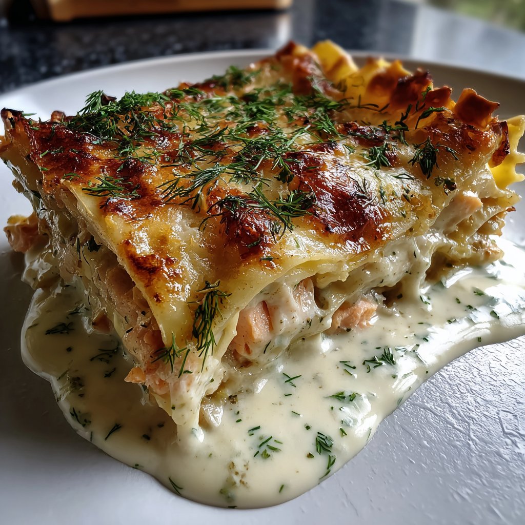Lasagne mit Lachs und Sahnesauce