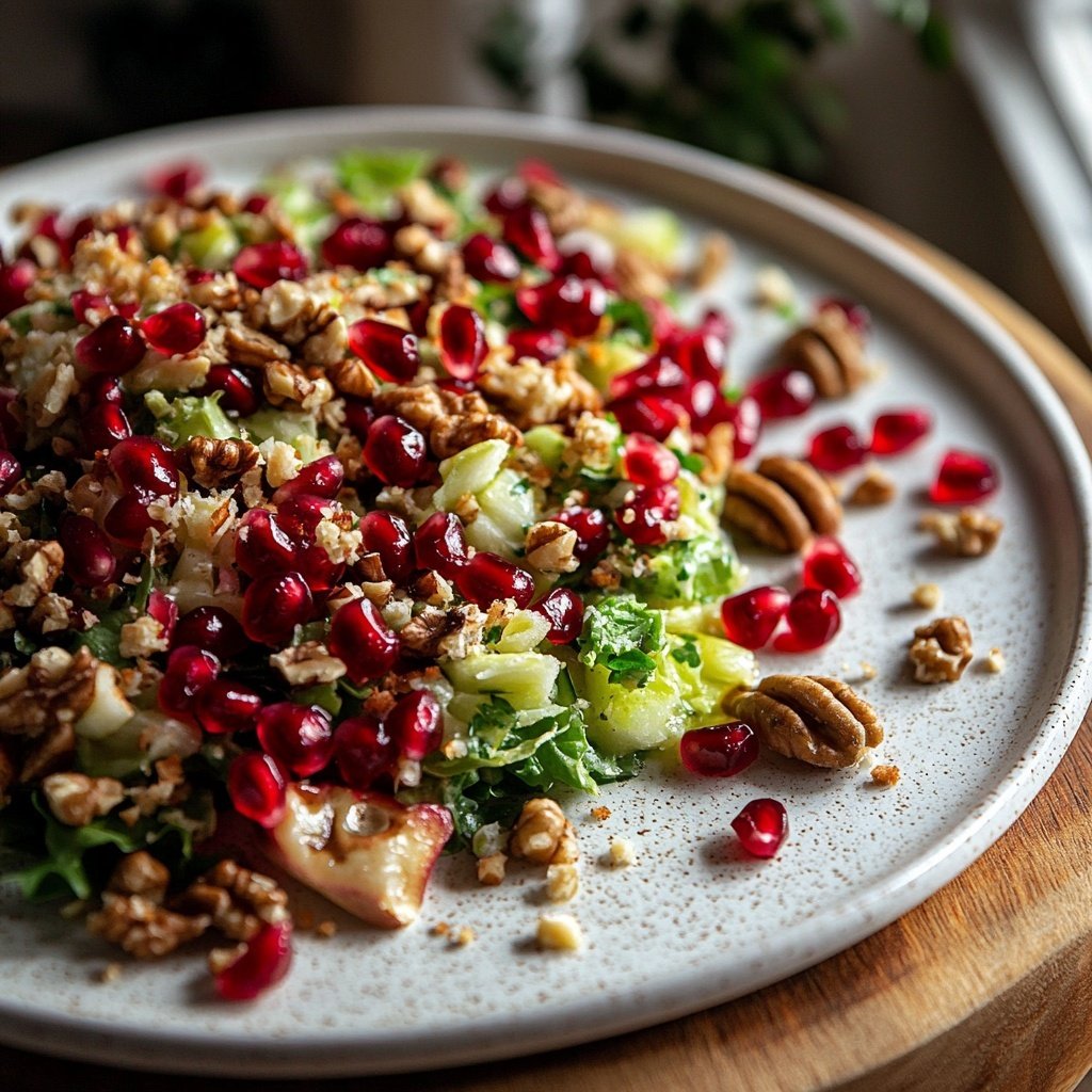 Grünkohlsalat mit Granatapfel und Walnüssen