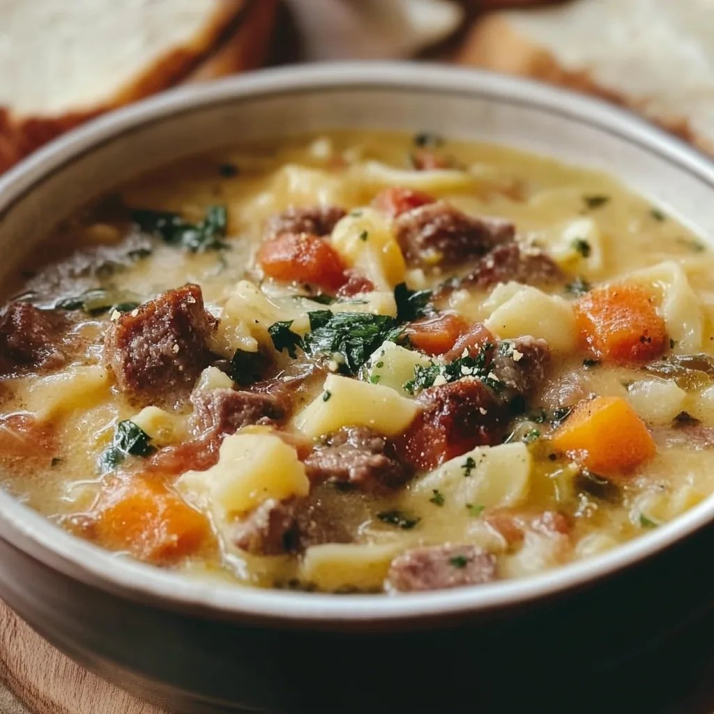 Italienische Wurst-Pasta-Suppe
