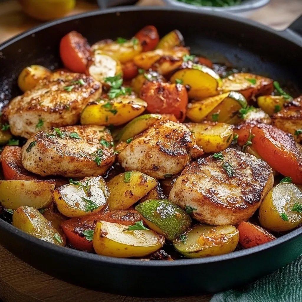 Leckere Low Carb Hähnchenpfanne mit Gemüse