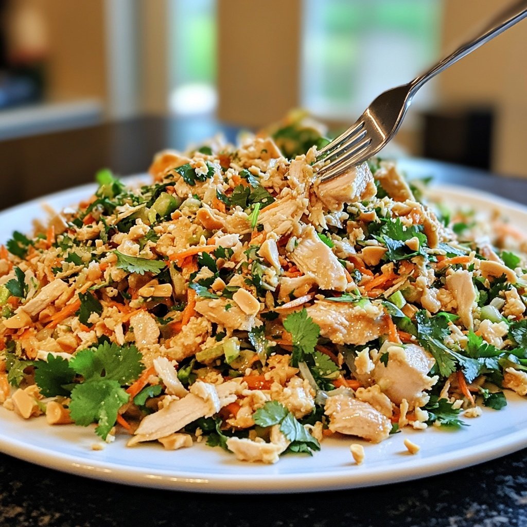 Thai Erdnuss Hähnchen Salat