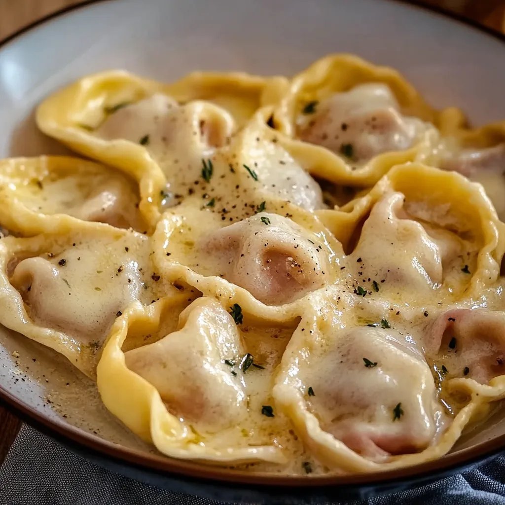 Tortellini alla Panna in selbst gemachter Schinken Sahne Soße