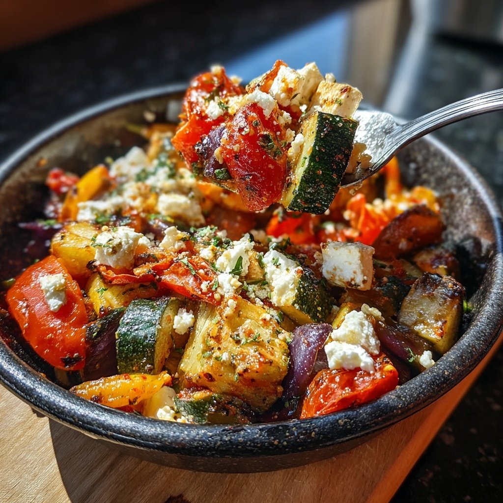 Gesund & Leicht Mediterrane Gemüsepfanne mit Feta