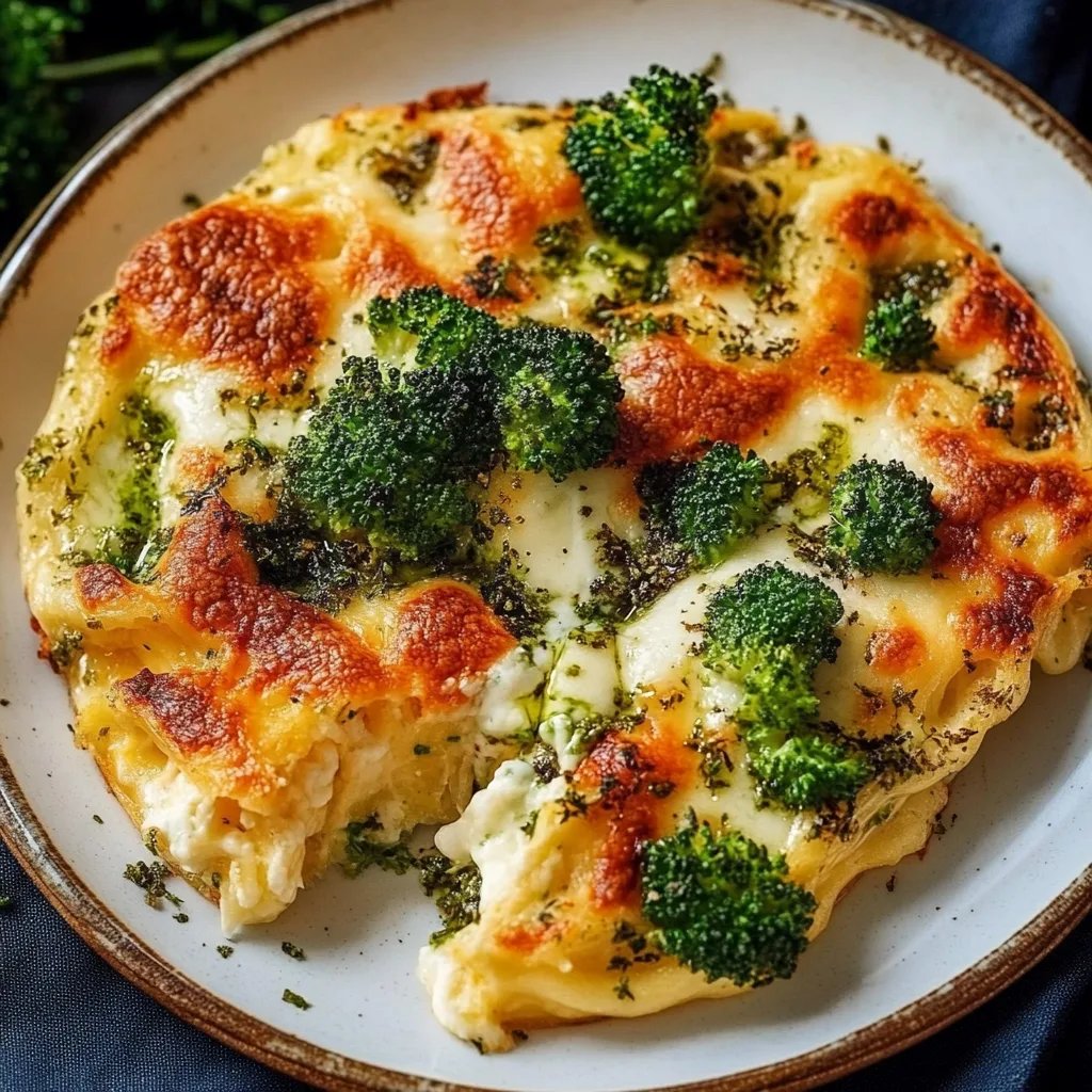 Brokkoli Hähnchen Auflauf mit Frischkäse und Mozzarella
