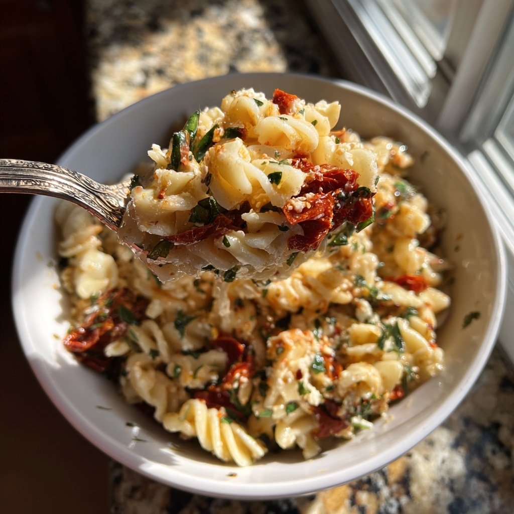 Mediterraner Nudelsalat Mit Getrockneten Tomaten