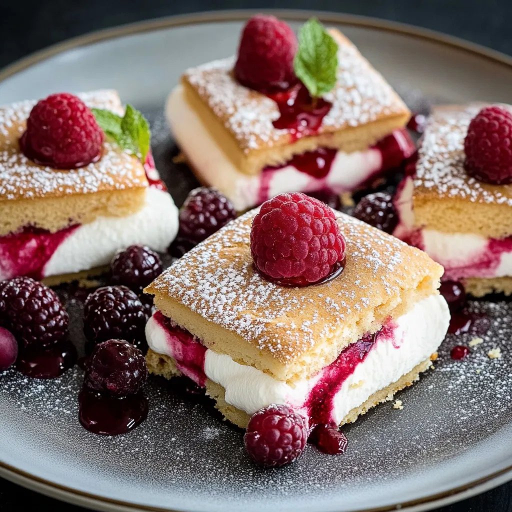 Butterkekskuchen mit Himbeeren und Pudding