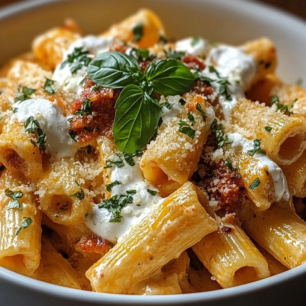 Rigatoni in Hack-Feta-Crème