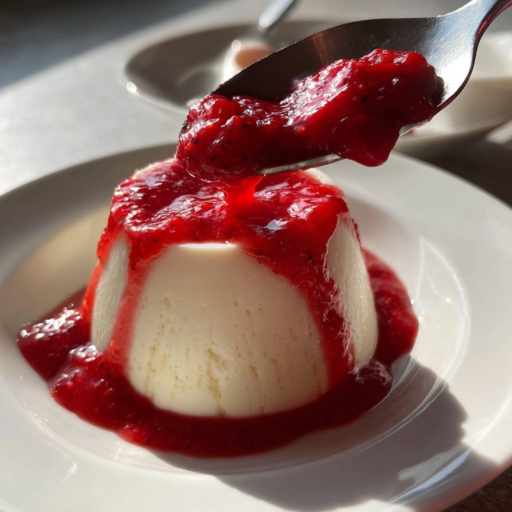 Panna Cotta mit Erdbeersauce