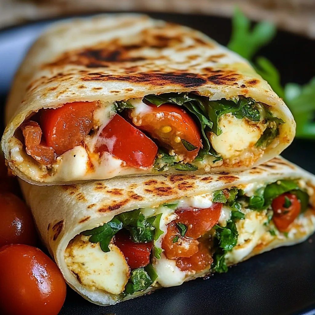Vegetarischer Wrap mit Tomate & Mozzarella
